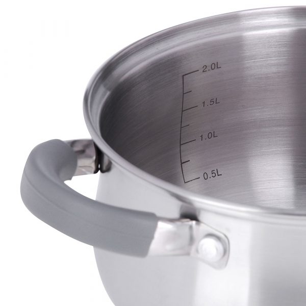 Cooking Pot Ø18cm, 2.6L, lid, silicone handle, st.steel - Image 3