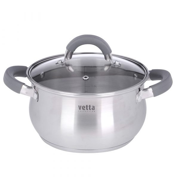 Cooking Pot Ø18cm, 2.6L, lid, silicone handle, st.steel