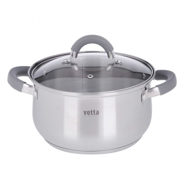 Cooking Pot Ø20cm, 3.6L, lid, silicone handle, st.steel