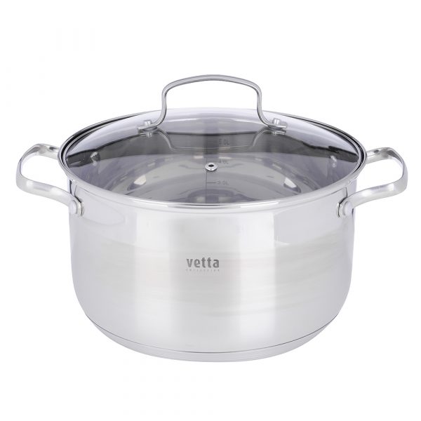 Cooking Pot Ø24cm, 6.1L, lid, st.steel