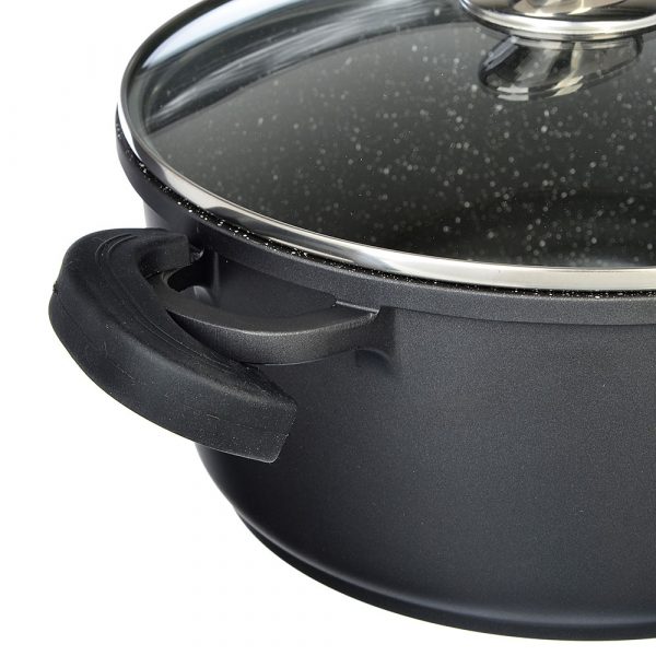 Cooking Pot Ø32cm, 9.3L, marble coating, lid, silicone handle, cast alum. - Image 3