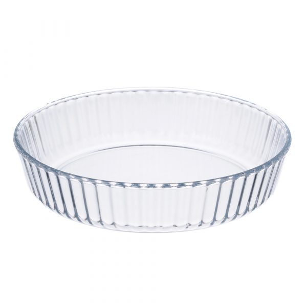 Plat de cuisson rond Ø26cm, verre résistant à la chaleur