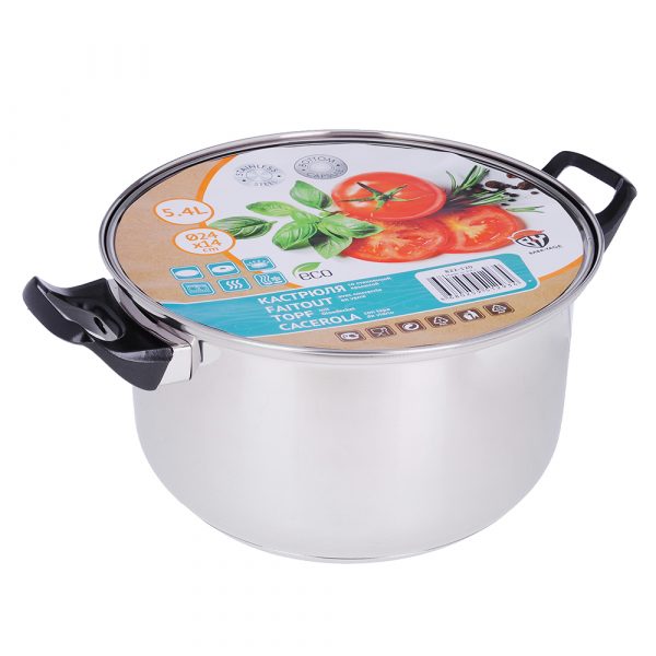 Cooking Pot Ø24cm, 5.4L, lid, st.steel - Image 3