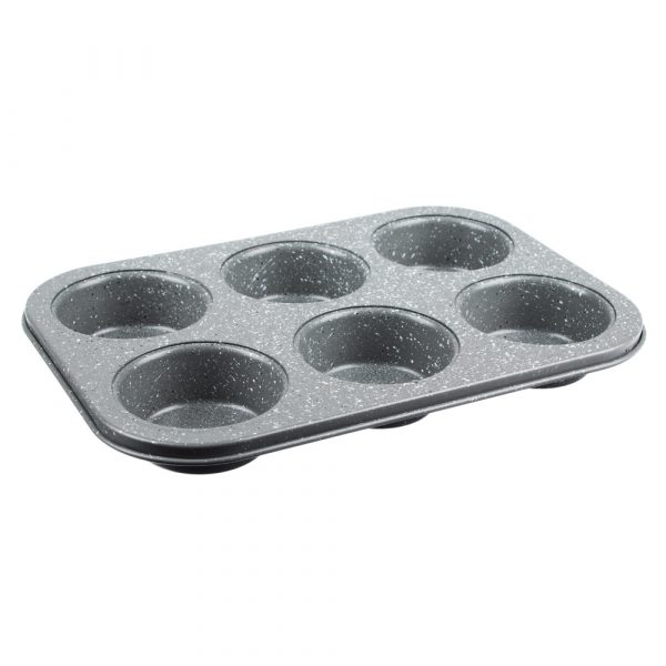 Muffin pan for 6 cakes 26.5x18cm, granit coating, carbon steel