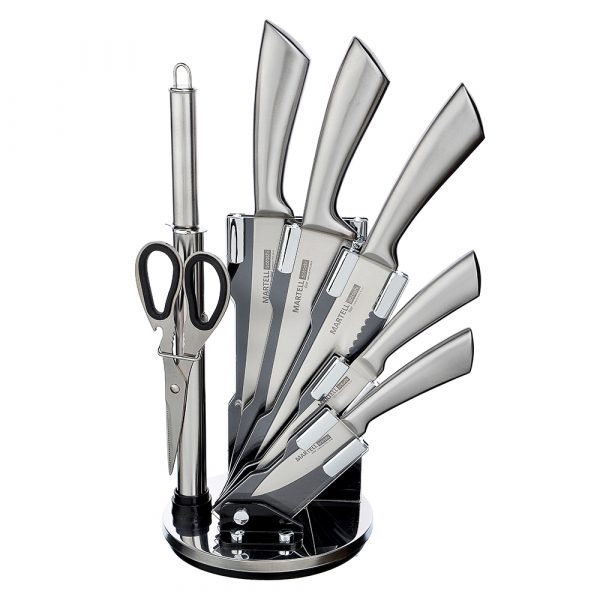 Knife set 7+1pcs, acr.stand, st.steel