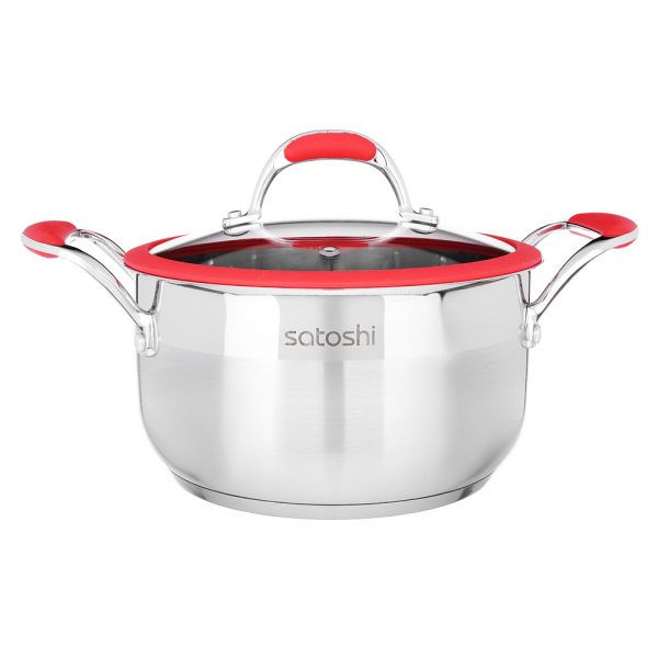 Cooking Pot Ø20cm, 3.2L, lid, silicone handle, st.steel