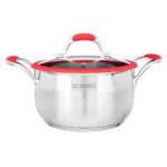 Faitout Ø22cm, 4.3L, poignée en silicone, acier inoxydable