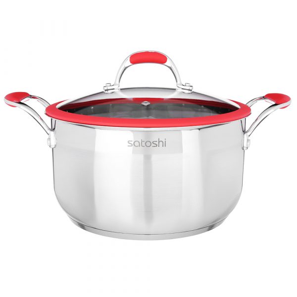 Cooking Pot Ø24cm, 5.6L, lid, silicone handle, st.steel