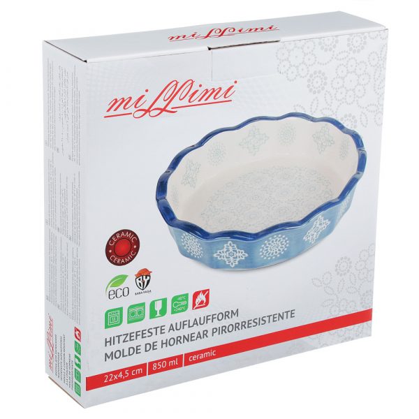 Ovenschaal rond Ø22cm, hittebestendig keramiek - Afbeelding 3