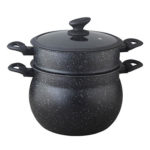 Couscous stomer Ø26cm, volledige "marmeren" coating buitenzijde, gesmeed aluminium