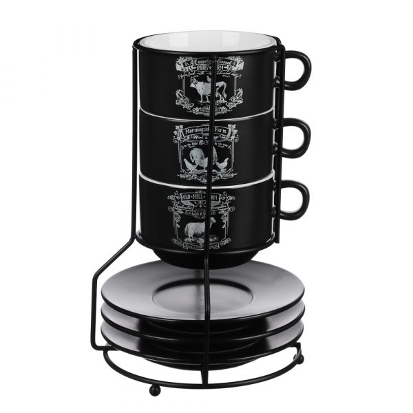 Tea/soup on stand set 7pcs 0.26L, ceramic heat-resist.
