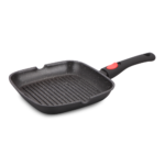 Grillpan 24cm, antiaanbaklaag "marmer", afneembare handvaten, gegoten aluminium